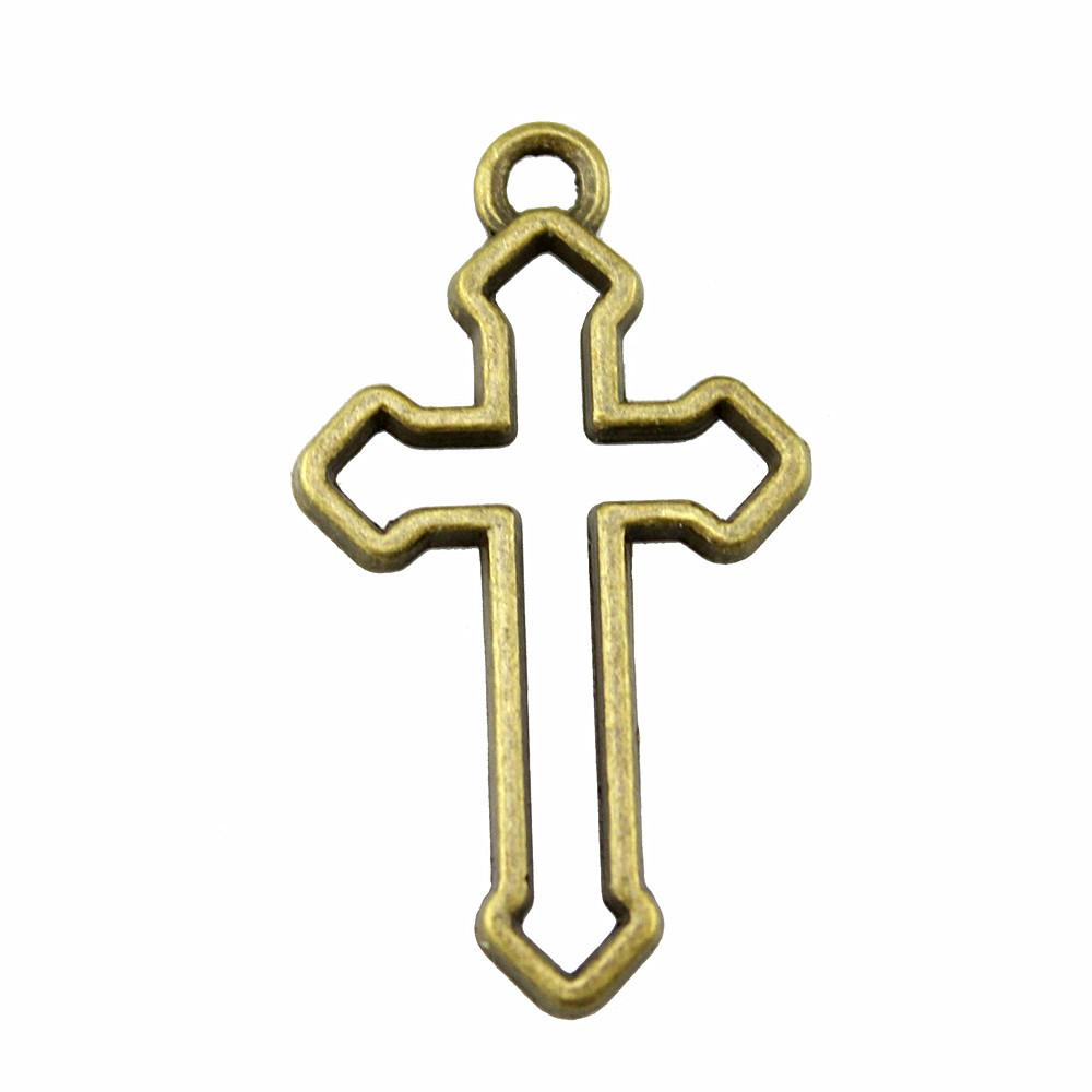 Hollow Cross Charms Multi Color Alloy Pendants For Gothic Christian Jewelry Accessories