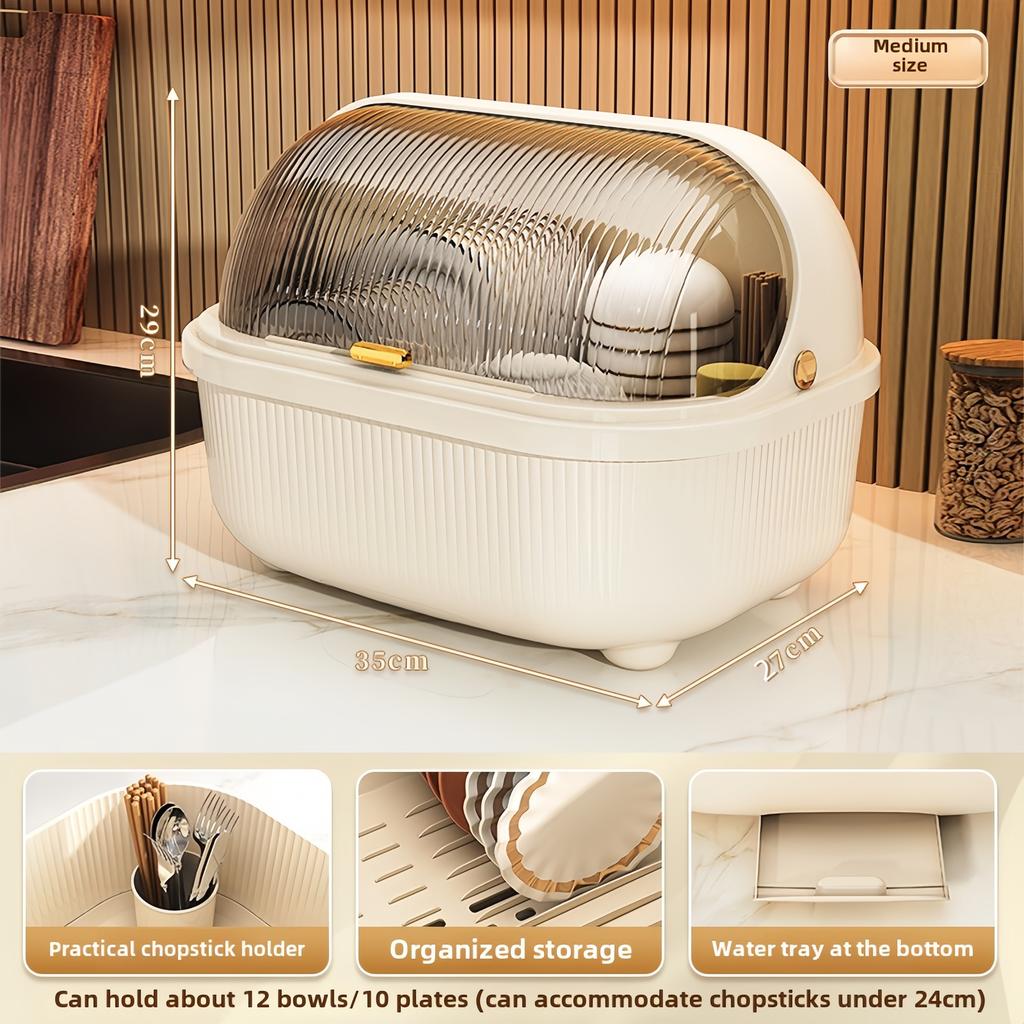 Large Capacity Kitchen Storage Box, Multifunctional Drain Bowl Shelf, Bowls and Chopstick Sorganizer, Kitchen Accessories, Hogar