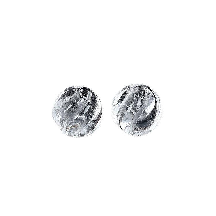 White Carved Crystal Spacer Beads for DIY Bracelets: Transparent Pumpkin Design