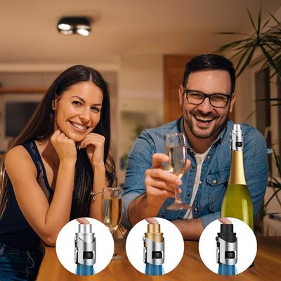 Champagnerverschlüsse Weinkonservierer, Vakuumverschlüsse für Sekt mit eingebauter Pumpe für Champagner