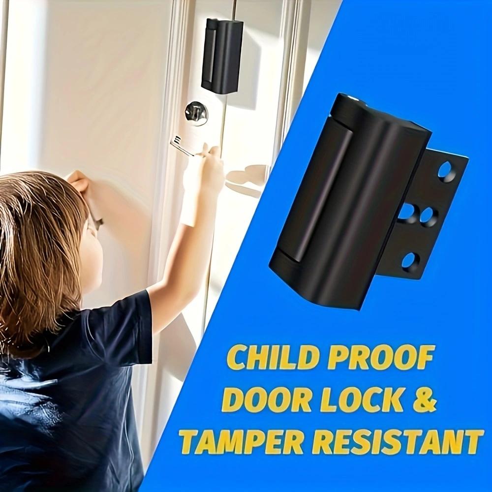 Home Anti-Theft Door Lock With 4 Screws, Childproof Reinforcement Lock, Can Withstand 800 Pounds Of Inward-Opening Door