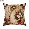 2D Flat 1pc Christmas Xmas Vintage Angel Pillowcases Golden Throw Pillow Covers One Sided Printing Without Pillow Inserts Sofa Bed Decor for Living Ro