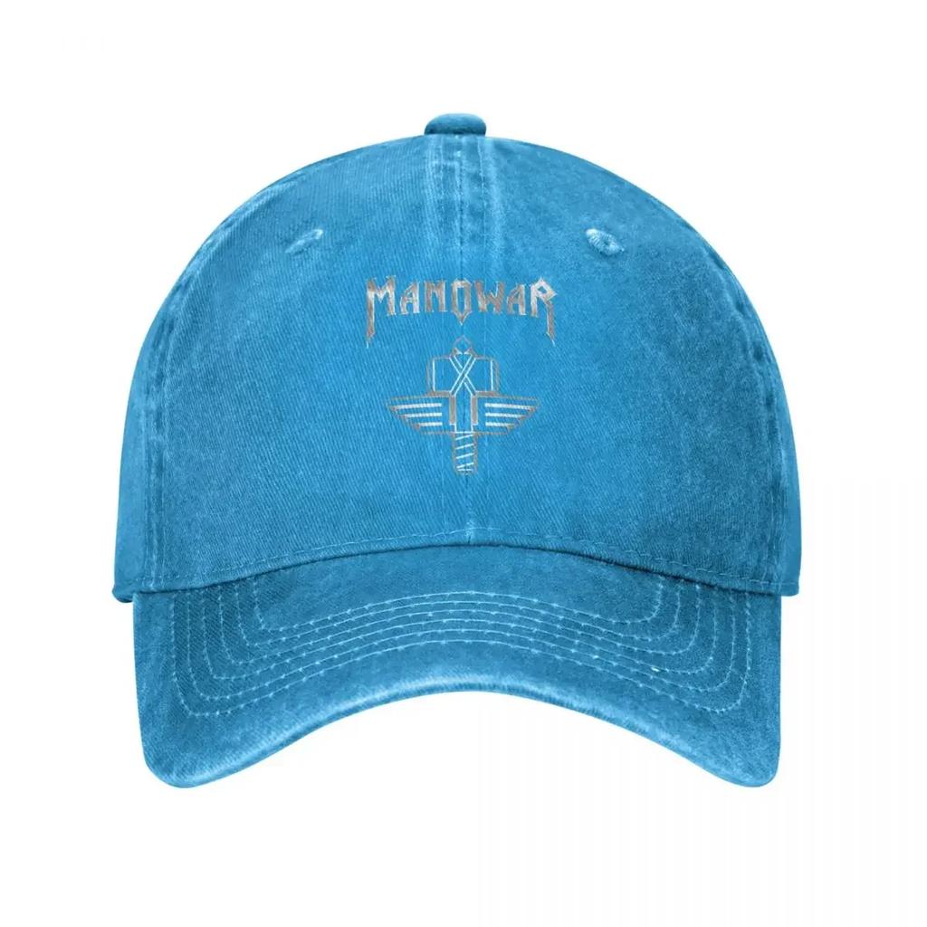 Vintage Manowar Rock Baseball Cap Unisex Distressed Denim Washed Cap Musik Outdoor Workouts Unstrukturierte Weiche Kappen Hut