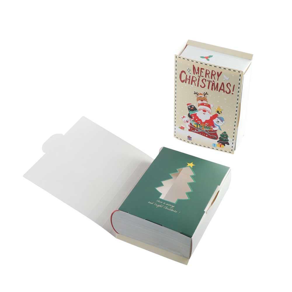 5pcs Paper Book Shape Paper Box Santa Christmas Sugar Gift Box Xmas Gift Packing Box  New Year