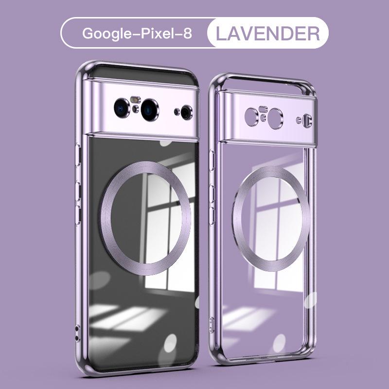 Compatible with Google Pixel 10A/9 Pro XL/8 Pro Electroplated Transparent Silicone Magnetic Phone Case
