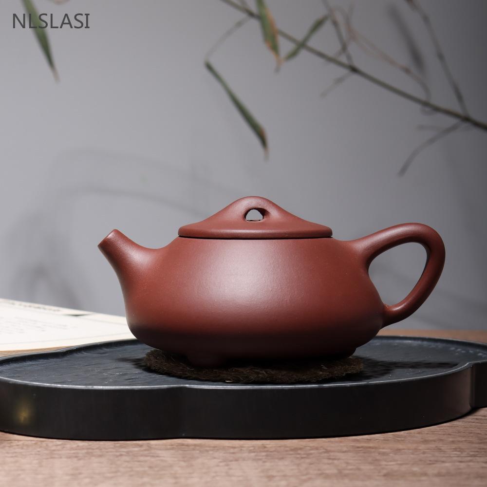 250ml Purple Clay Tea Pot Handmade Ball Hole Filter Stone Scoop Kettle Custom Raw Ore Zisha Tea Set Beauty Tea Infuser