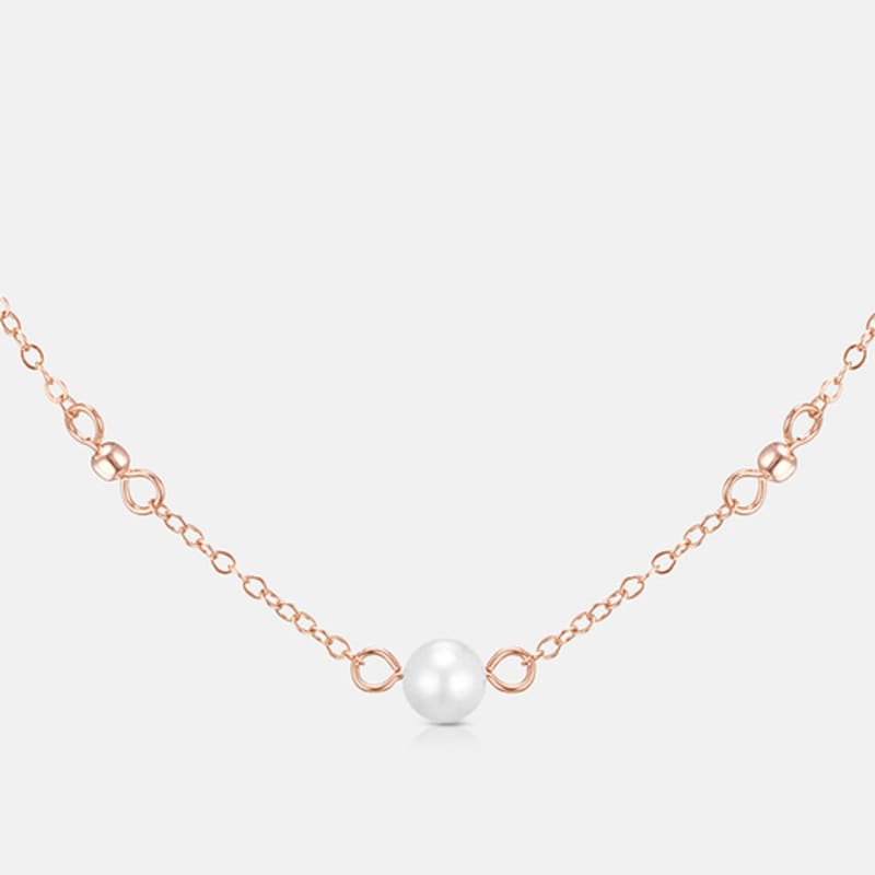 METROCITY JEWELRY René Perla Sterling Silver Rose Necklace A243SN9112RPH