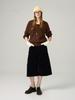 HUNCH Loose Velvet Wide Half-Length Pants