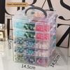 1/2/3/4 Tier Transparent Adjustable Stackable Compartment Slot Plastic Storage Box For Organizing Toys Jewelry Accessories