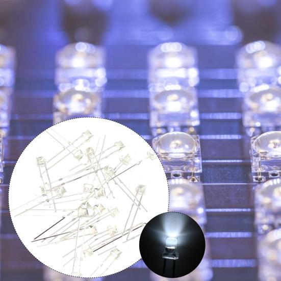 100Pcs 3MM Light Emitting Diode Bright Light Good Stability LED High Power LED Emitting Diode for General Lighting