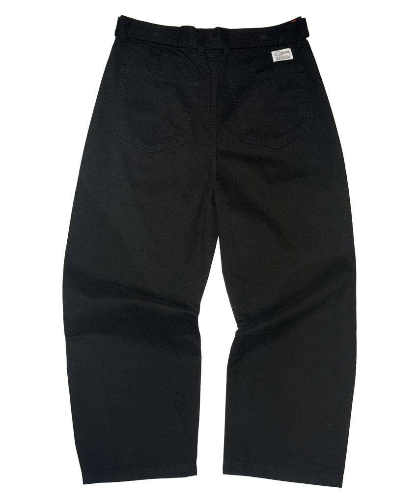 STIGMA Washed Belt Curved Pants Black