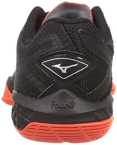 Mizuno Wave Claw EL 2 Wide Badminton Shoes, Fit, Lightweight, Flexible, and Resilient, All-Around Design, Black/Gray/Red, Size 24.5 cm, 4E