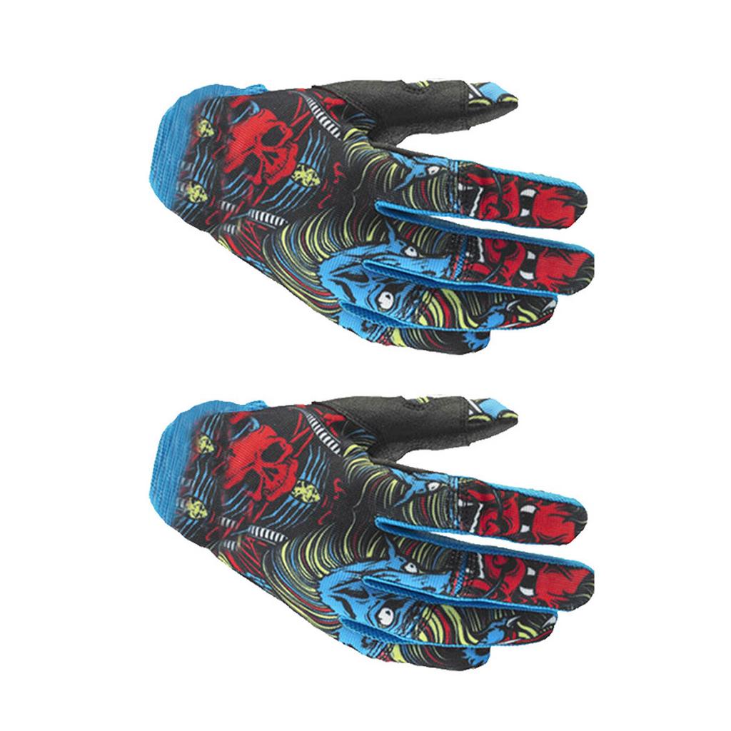1 Pair Blue Motorcycle Sport Gloves Fashionable Non Slip 2 Side Thickened Motorcycle Riding Gloves Set
