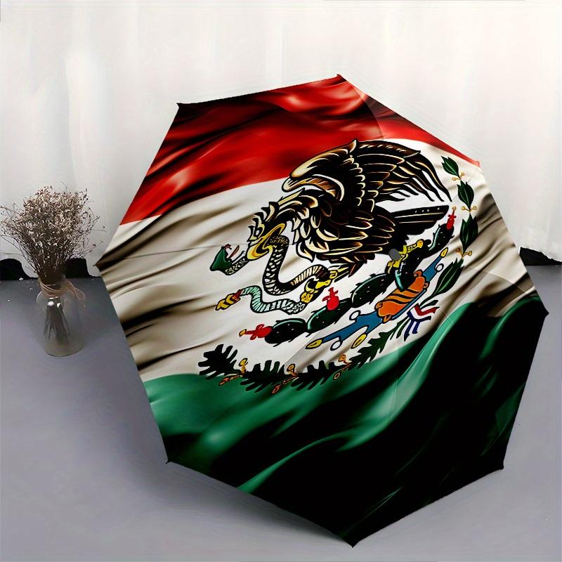 Eagle,Flag,Mexico Automatic Folding Umbrella 8 Ribs Lightweight Design, Durable Iron Frame, Compact and Portable, Ideal Birthday or Christm