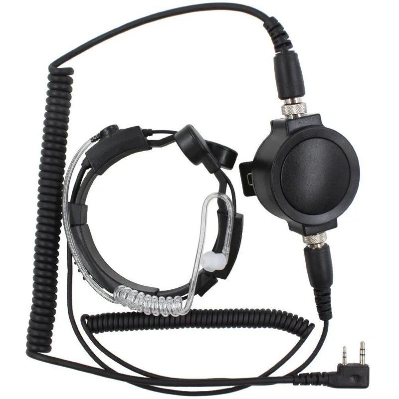 

Heavy Duty 2 Pin Tactical Throat Mic Big PTT Earpiece Headset for BaoFeng UV-5R UV-5X UV-82 TYT TH-UV8000D Retevis H777 Radio чорний