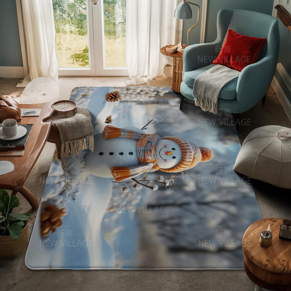 House Entrance Carpet Home Door Mat Living Room Bath Foot Bathroom Non-slip Water Absorption Rugs Bath Merry Christmas Winter