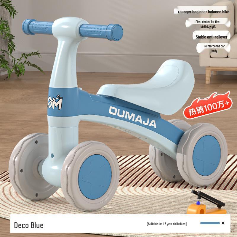 Rowerek biegowy dla malucha: Hulajnoga bez pedałów i Chodzik dla dzieci w wieku 1-3 lat na czterech kołach