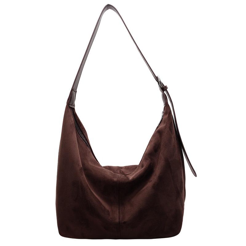 Suede Bag Women's Large-capacity New Autumn and Winter Casual Shoulder Messenger Bag Dumpling Bag