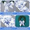 2 Pcs Wreath Sash for Front Door Reversible Chinoiserie Wreath Sash Accessories Decor for Monogram Garland Ribbon Porch Indoor Outdoor Home Party