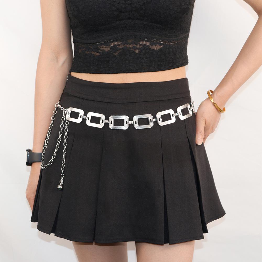 

Трансграничная поясная цепочка, модный металлический тренд, нишевая костюмная цепочка высокого класса серебряный