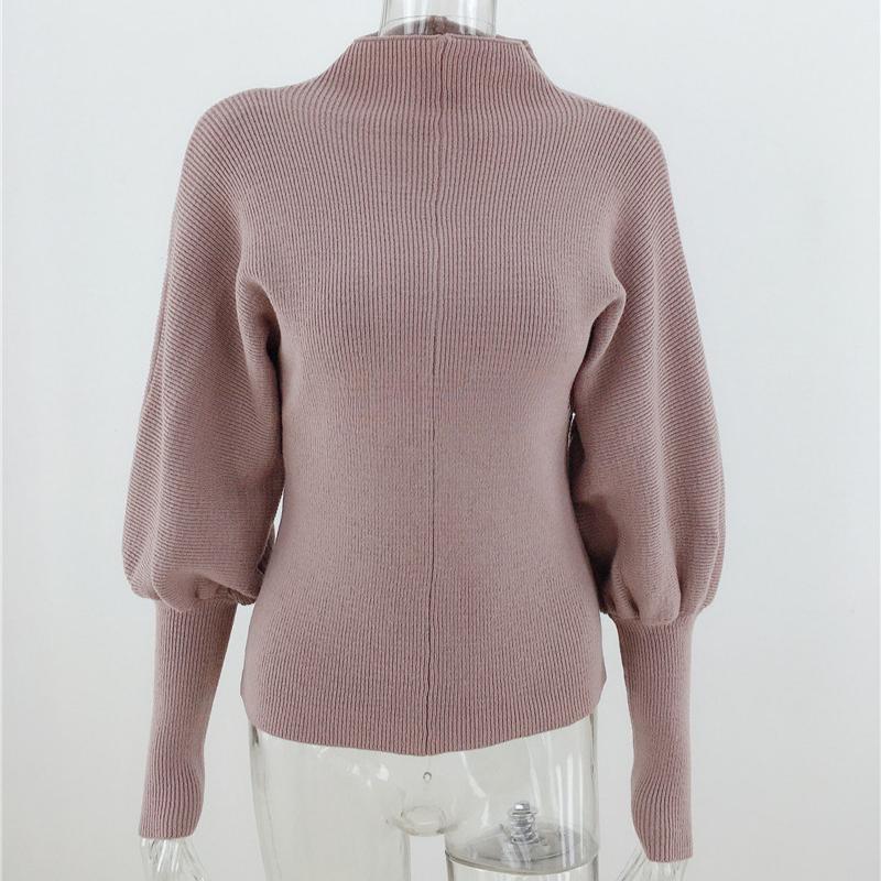 IHUASU Women's Autumn and Winter Solid Colour Knit Sweater Temperament Commuter O Collar Loose Big Size Pullover Jumper
