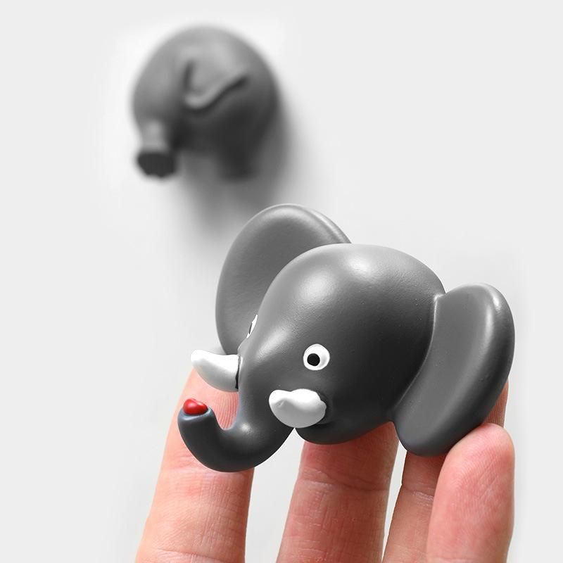 Tegneserie Dyrehode og Hale Kjøleskapsmagnet Klistremerke Elefant Kanin Piggsvin Kjøleskapsdekorasjon Po Veggleke Gave