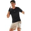 Li-Ning Fitness Series Letter Print Moisture-Wicking Quick-Dry Round Neck Short Sleeve T-Shirt Men Tops Black ATSU425-1