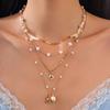 Pearl Starfish Shell Pendant Multi-layer Necklace Temperament Collarbone Chain Personality High-end Niche Jewelry