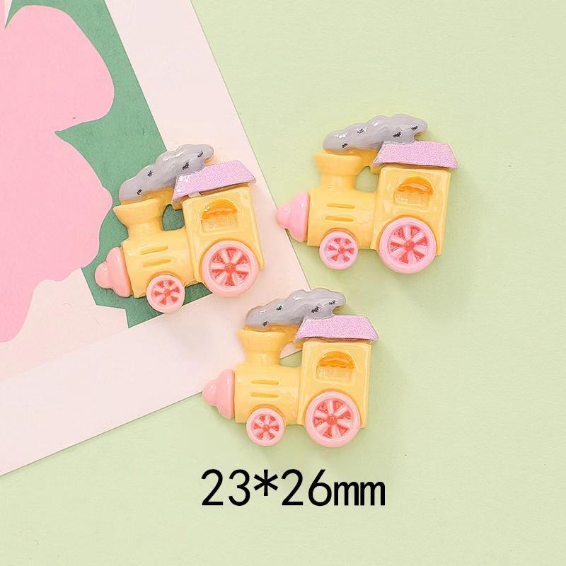 10pcs Amusement Park Airship Train Trojan Horse Resin Cream Glue Phone Case Flat Back Scrapbooking DIY Statue Decoration Crafts