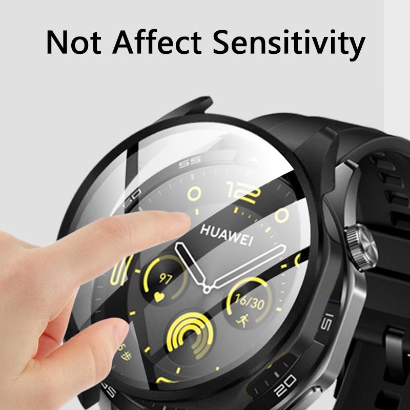 Protective Case for Huawei Watch GT 4 46mm/41mm Accessories Full Coverage Bumper Screen Tempered Protector Gt4 46mm 41mm Cover