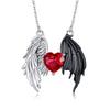 Pendant Feminine Heart Necklace With Angel Wing And Demon Design Daily For