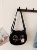 Cute Plush Cat Embroidered Small Shoulder Bag For Daily Use