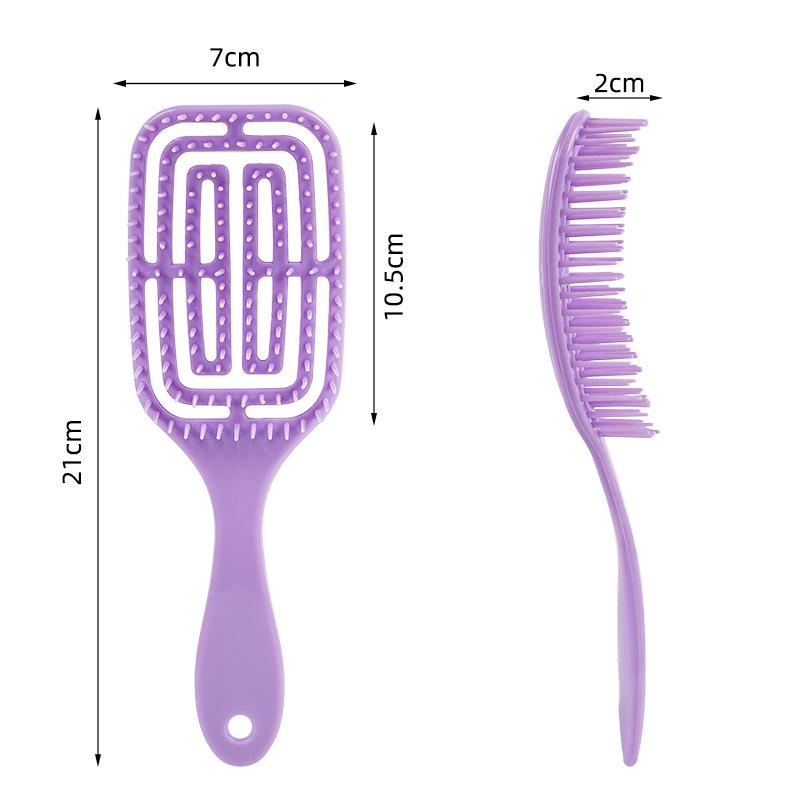Cross-border Hot Item: Portable 2-in-1 Hollowed-Out Massage Comb - Wet/Dry Wide-Tooth Styling Comb for Women