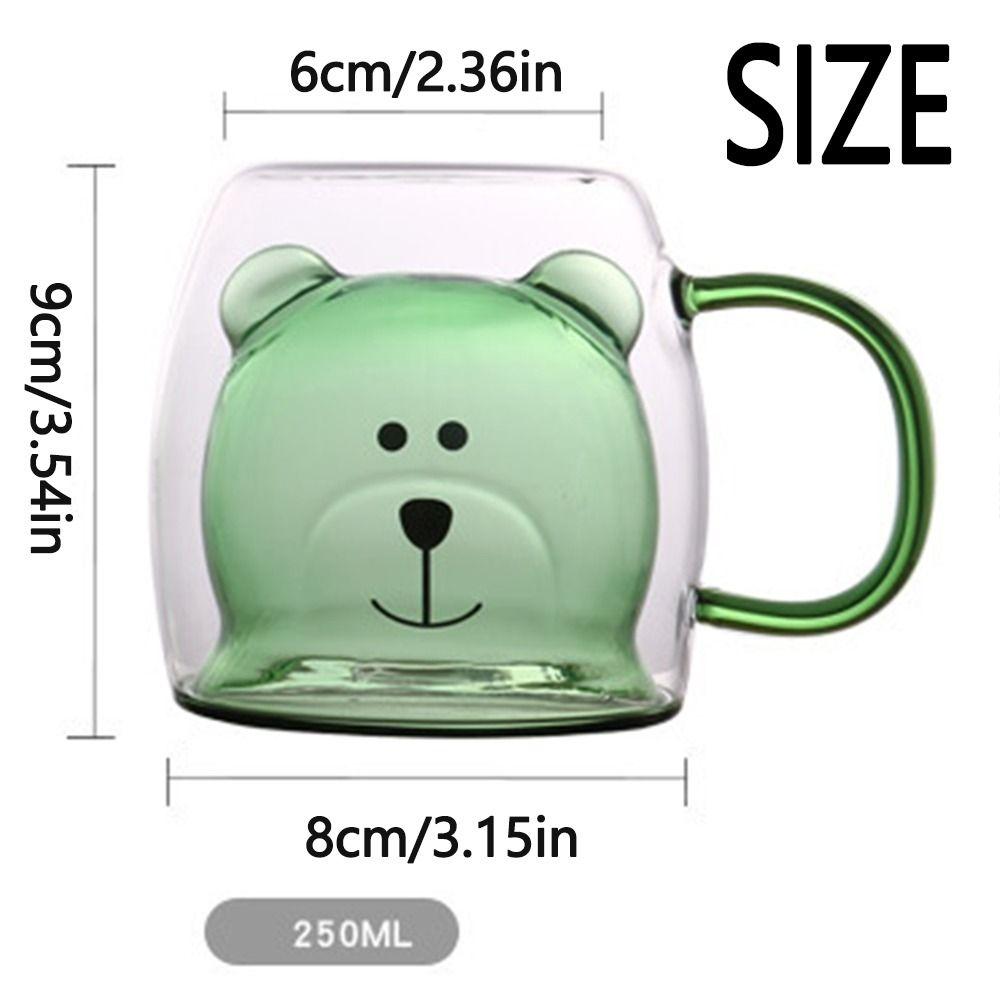 250ml Glass Cup Transparent Coffee Mug Personal Bear Tea Coffee Cup Kitchen supplies