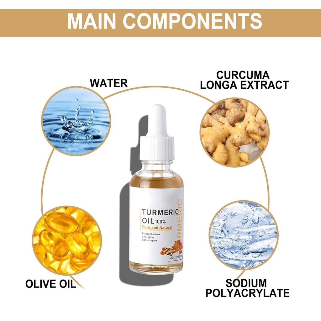 Turmeric Dark Spot Corrector Serum, Natural Turmeric Dark Spot Corrector Serum for Face, Skin Care Moisturizing Serum, Formulated with hyaluronic acid