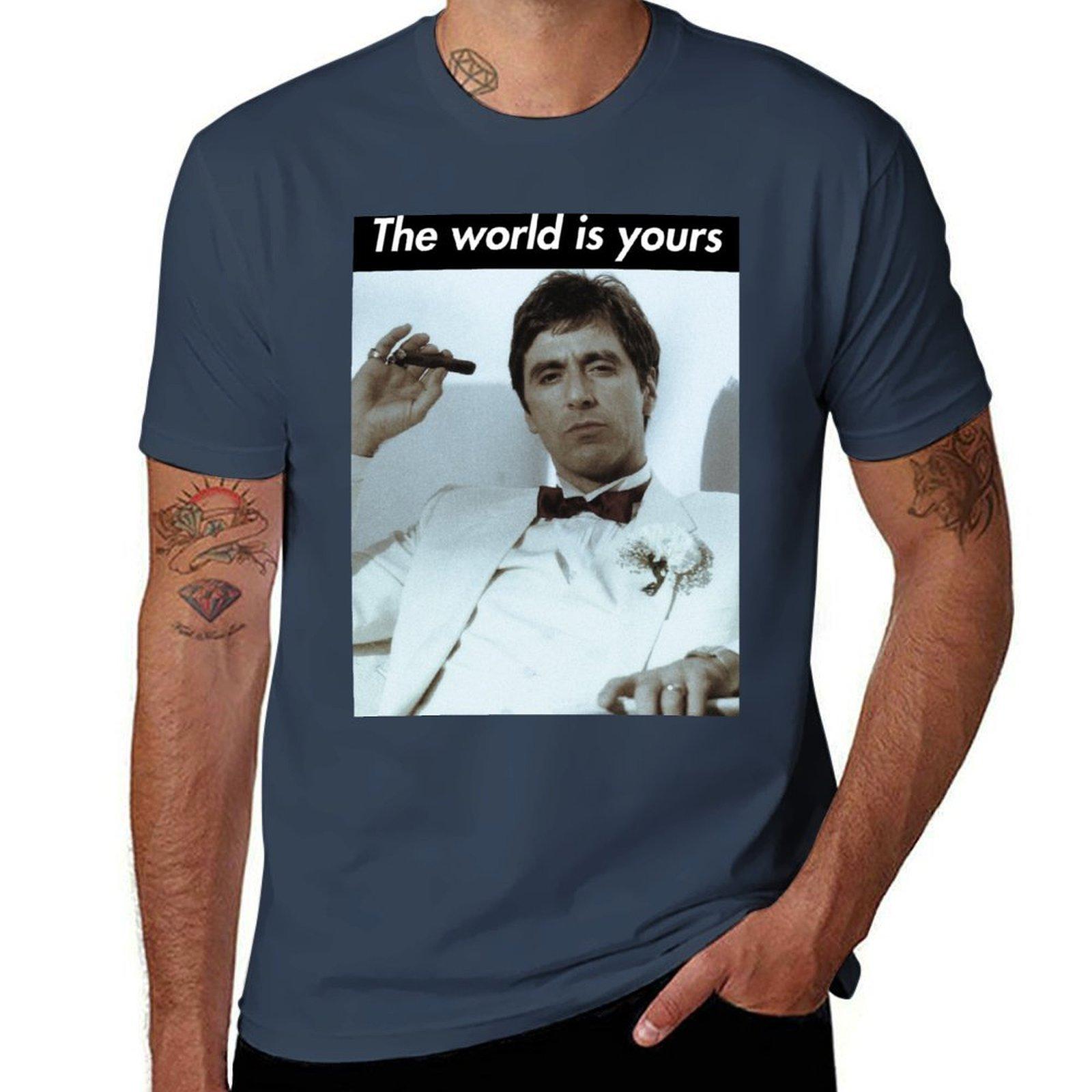 The World Is Yours Scarface Tshirt Summer Fashion Casual Tee Shirt S