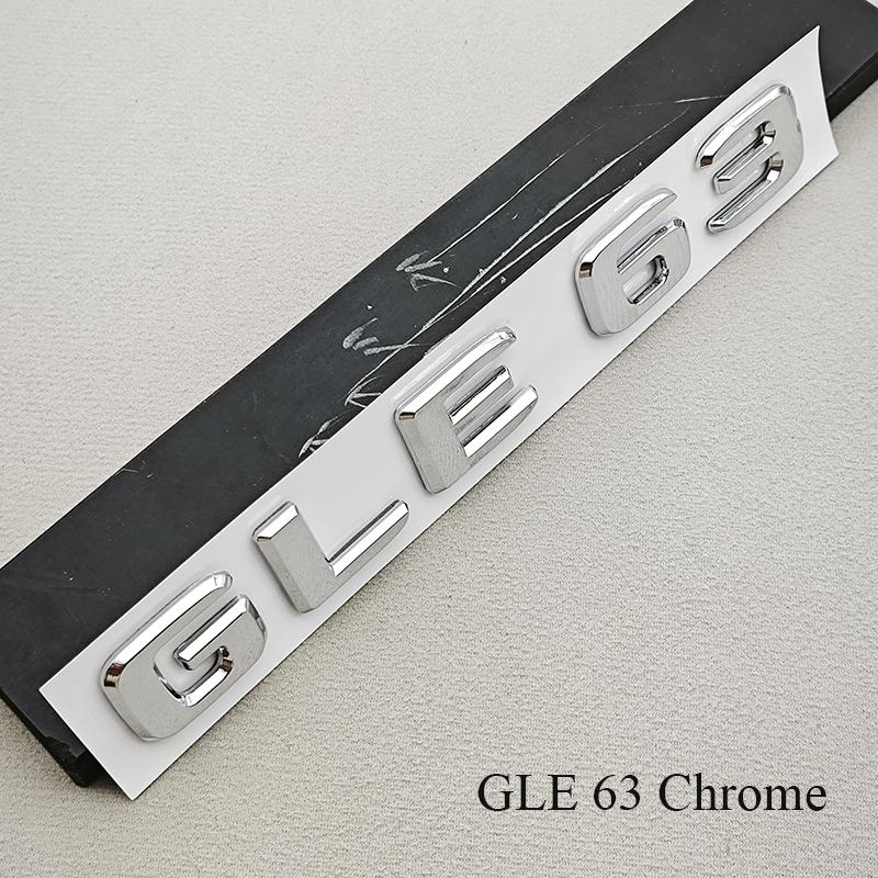 AAYY1 3D ABS Car Trunk Letters Emblem Badge GLE 63 GLE63S For W166 W167 Auto Rear Decal Sticker Gloss Black Chrome Accessories