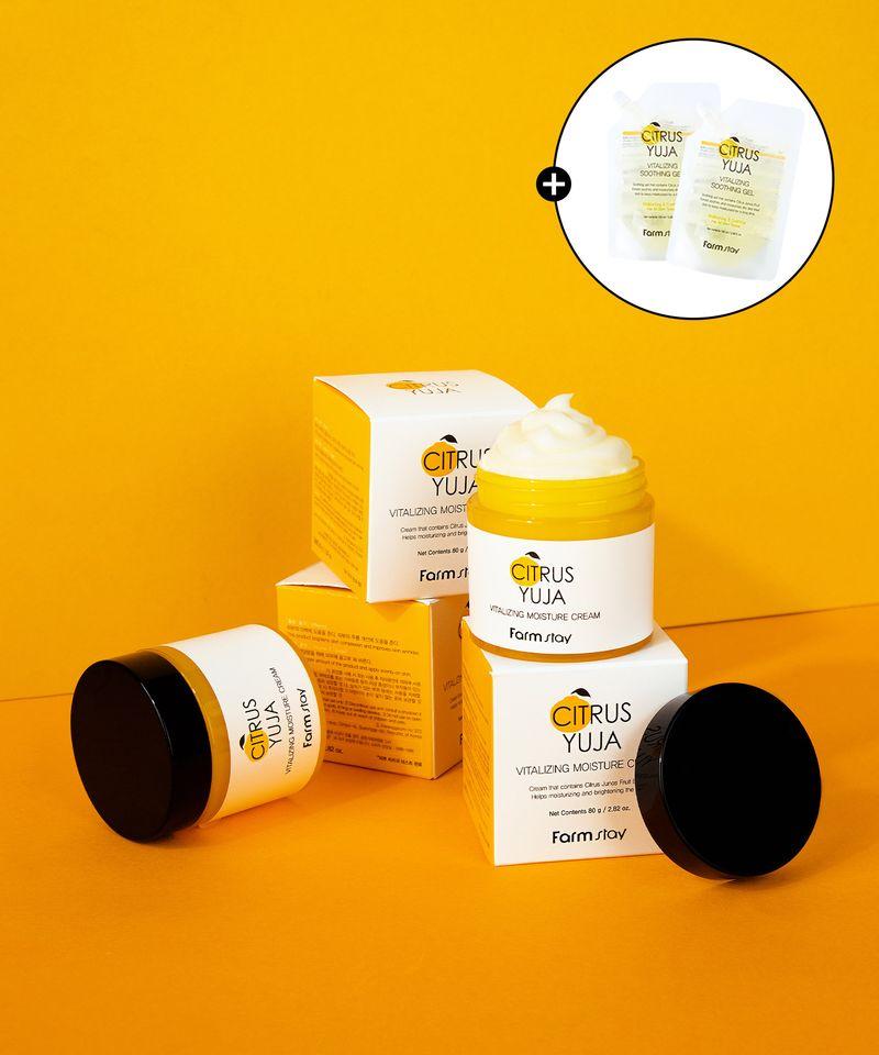 Citrus Yuzu Vitalizing Moisturizing Cream 80ml (+Soothing Gel 100ml x 2)
