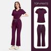 Running Suit Unisex V-Neck Scrubs Set Breathable Workwear for Doctor Nurse Salon