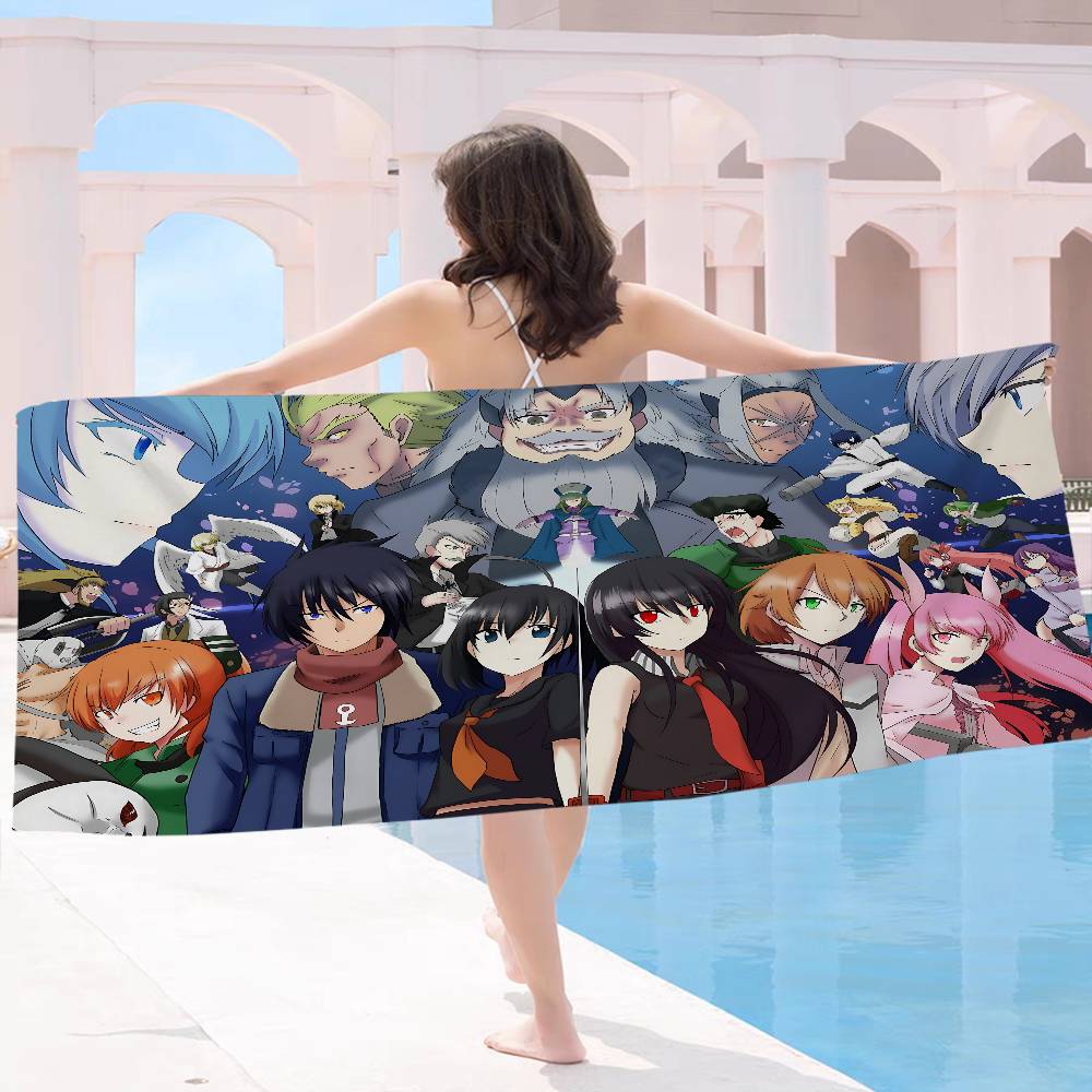 Japanese Anime Akame Ga KILL Beach Towel Colorful Bath Towels for Girl Microfiber Quick Dry Sand Free Beach Spa Gym Pool