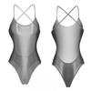 New Oil Shiny Womens Strap Bodysuit High Glossy Sleeveless One Piece Bodysuits Tops V-Neck See Through Lingerie