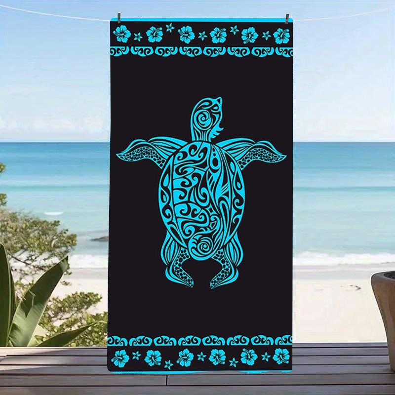 Retro Surfboard Gecko Microfiber Beach Towel Hibiscus Flower Print Bath Blanket Blue Striped Surfing Towels For Travel
