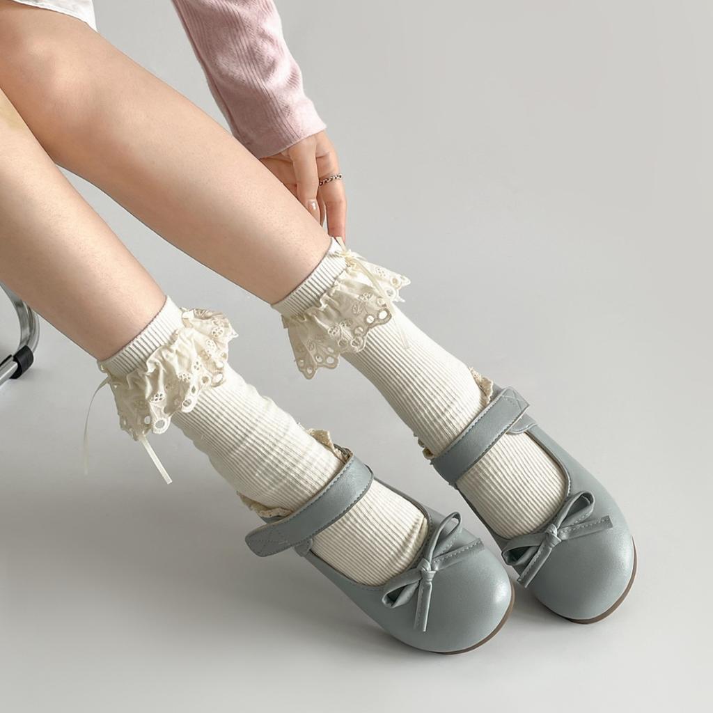 Red French round head inner height increase shallow mouth flat-soled single shoes women's summer 2025 new soft-soled ballet Mary Jane shoes