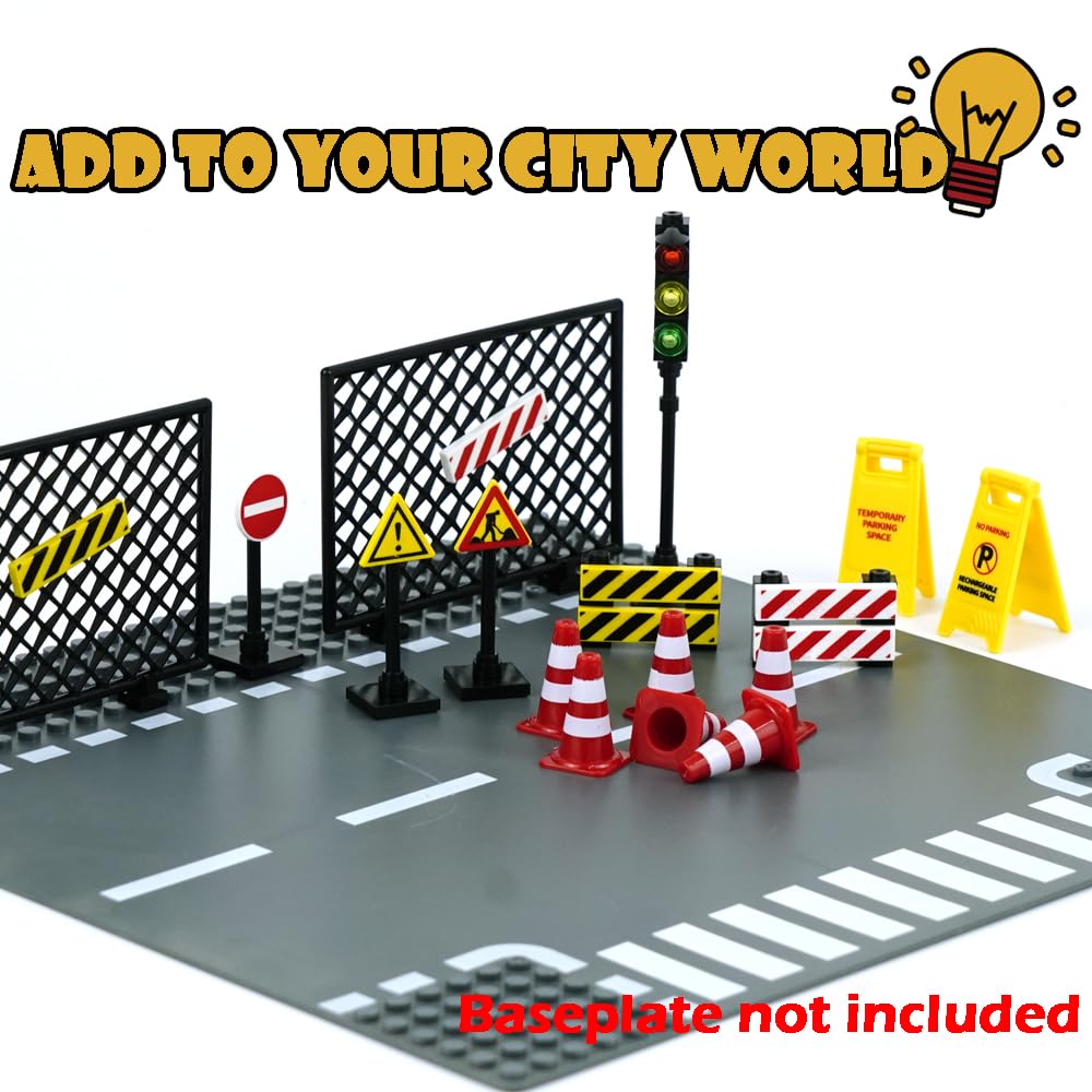 City street building block traffic cone signs, parts, construction, military, toys.