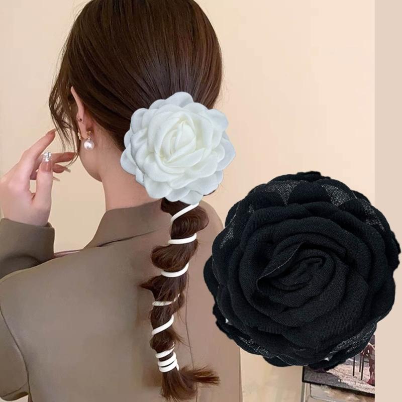 Pack of 2 Stretchy Hair Bands Colorful Phone Cord Stretchy Ponytair Holders Stylish Hair Accessory for Women and Girls