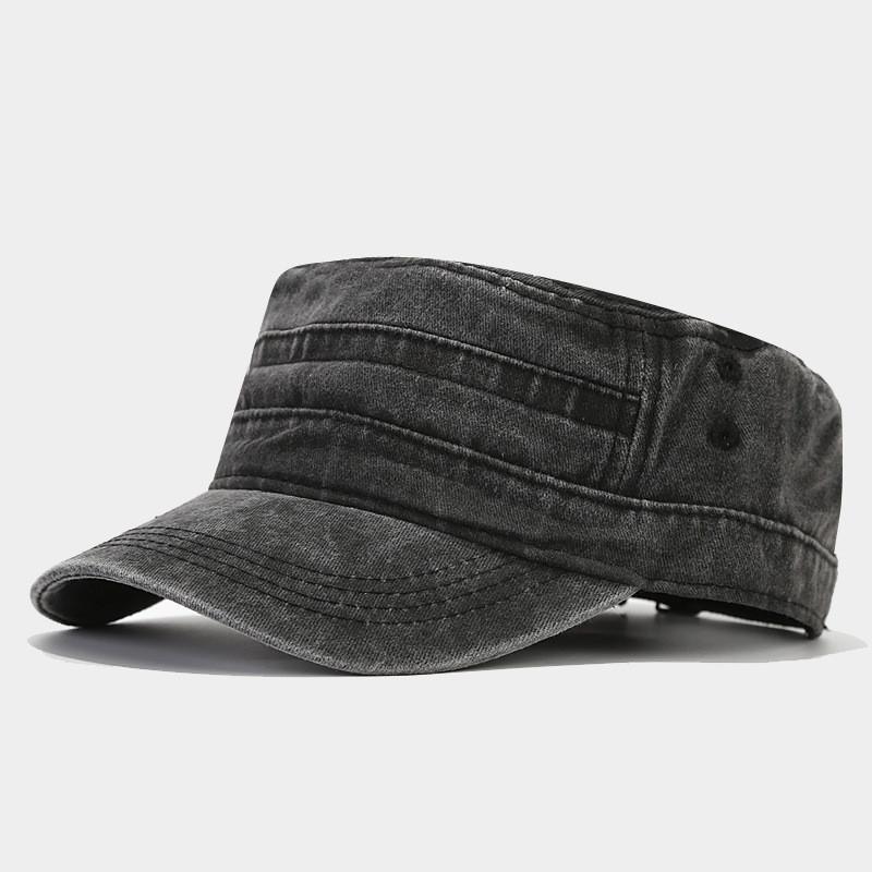 Британская винтажная хлопковая темно-синяя кепка с коротким козырьком для защиты от солнца и ветра Black