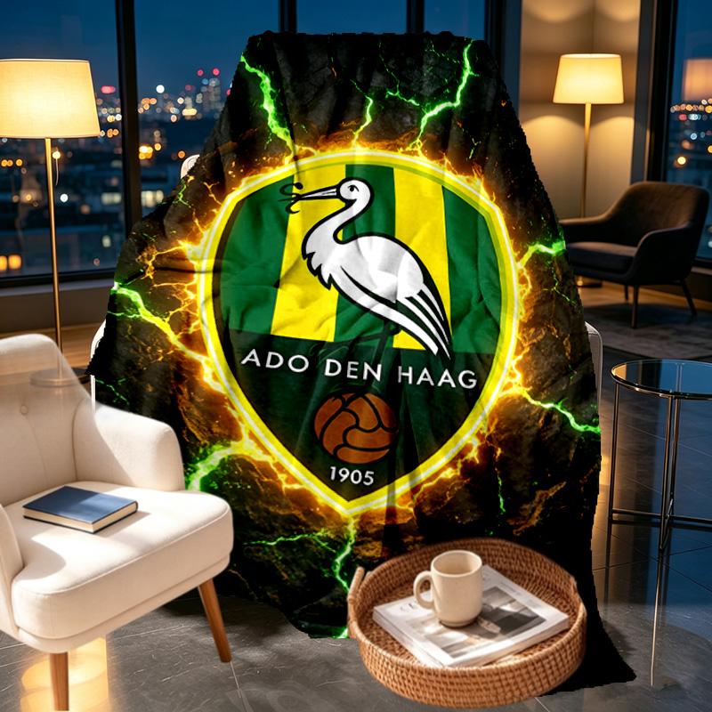 ADO Den Haag Print Blanket - Soft & Comfortable, for Bedroom, Travel, Sofa, Home Decoration - Birthday Christmas Gift for Friend