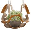 PU Leather Plant Hanger Wall Hanging Planter Shelf Flower Pot Holder Indoor Home Decor YellowS