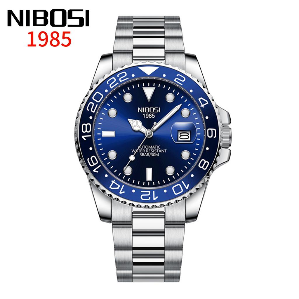 New Fashionable Round Men'S Watch Rotating Bezel Waterproof Automatic Mechanical Watch Men'S Watch