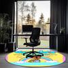 Gracie's Corner Printed Round Rug Carpet Chair Rug Area Rug Entryway Doormats,for Office Chair Living Room Bedroom Kitchen Room.